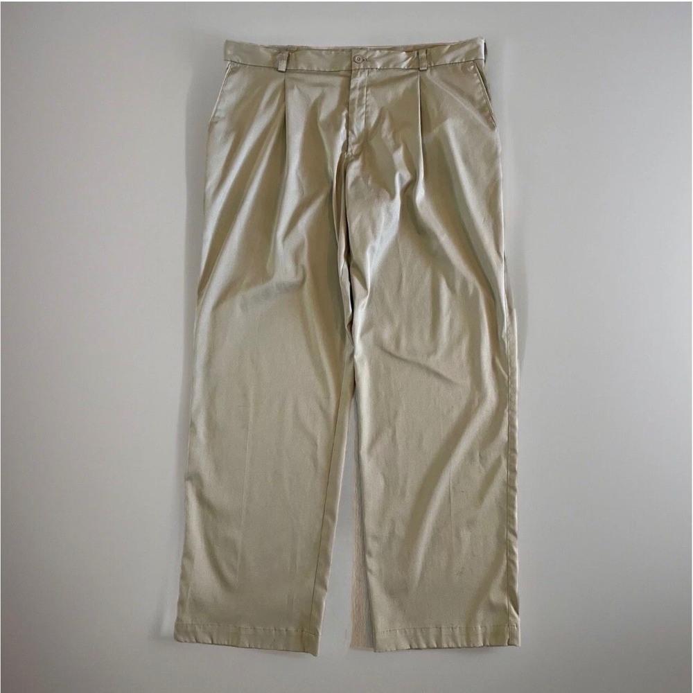 Nike Golf Tour Performance Dri-FIT Pleated Pants Khaki Tan Mens 38x32 Trousers
